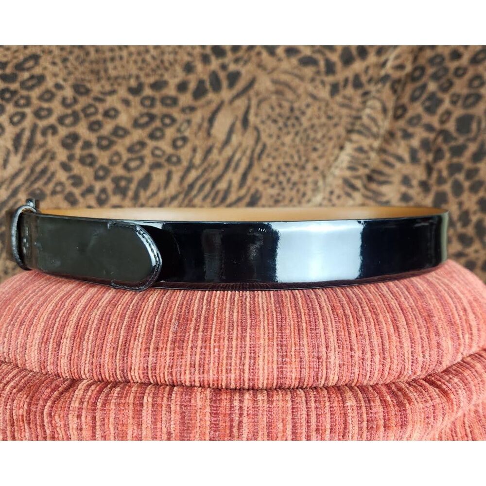 Lauren Ralph Lauren Patent Leather Belt 2" Wide Square Buckle Size 36 Large